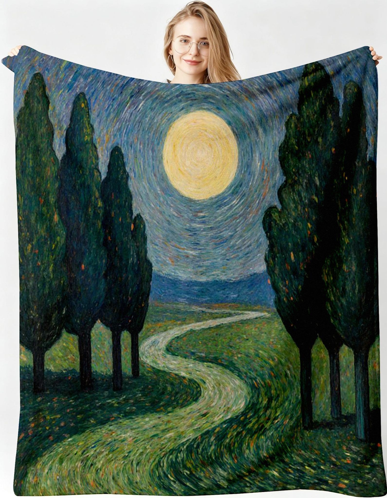 Manta Grande 180x220 cm Árbol Verde Polar Franela Térmica-A128