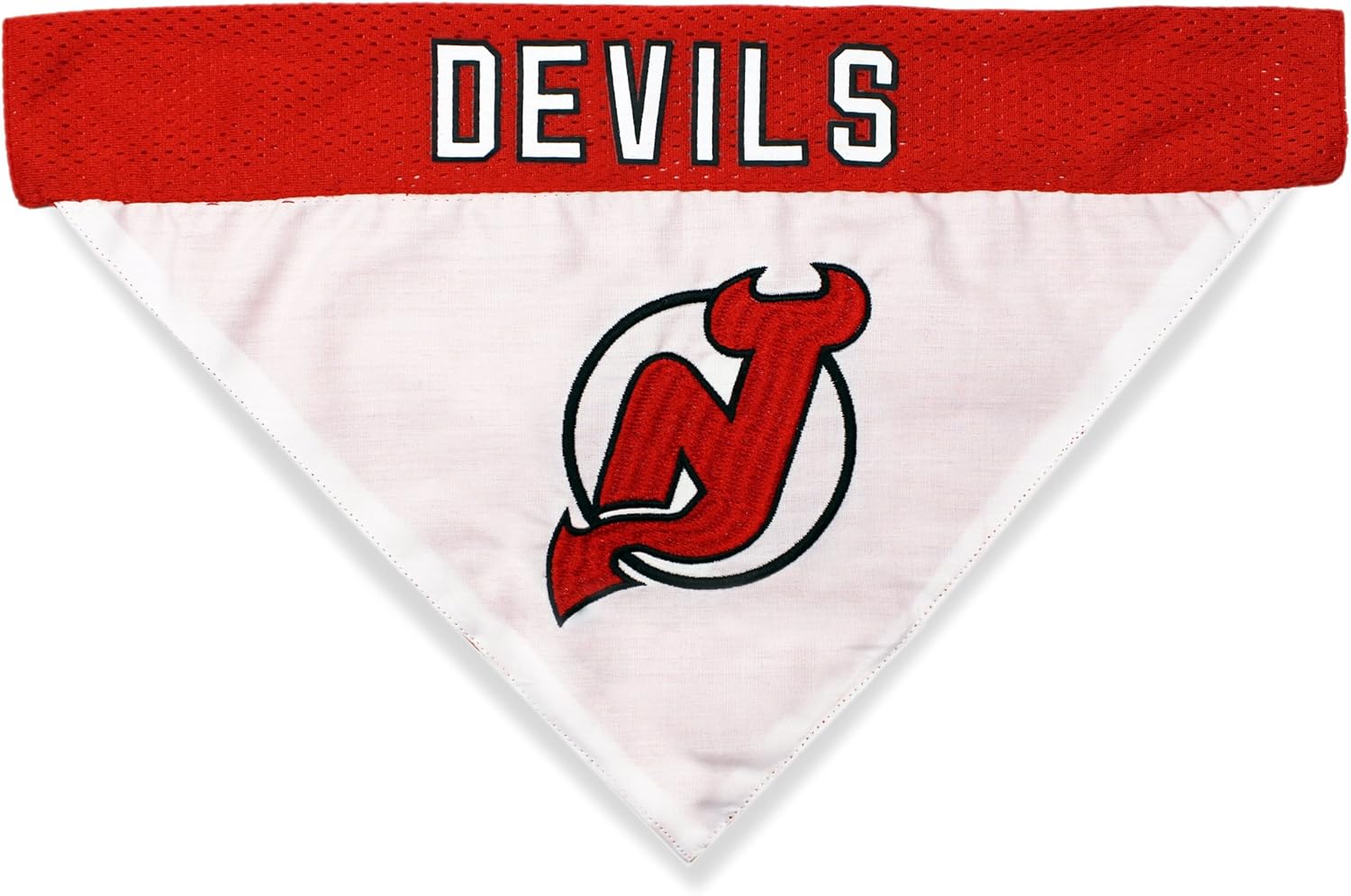 وشاح نيوجيرسي ديفلز من NHL للكلاب والقطط، كبير/كبير جدًا. - وشاح أنيق وجذاب! وشاح مثالي لعشاق الهوكي، رائع لأعياد الميلاد أو أي حفلة! - (اللون: نيوجيرسي ديفلز، المقاس: كبير/كبير جدًا)