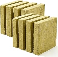 GlikCeil 8-Pack Rockwool Mineral Wool Insulation Boards 24x24x1.6" - Fireproof Acoustic Soundproofing Panels, Yellow