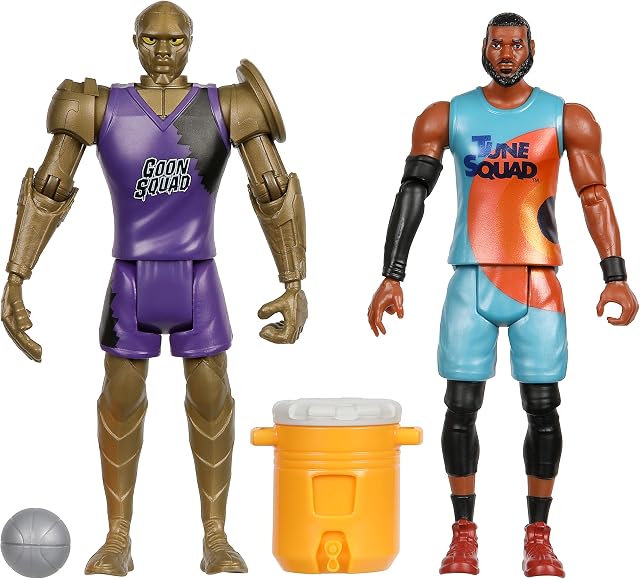 Space Jam 2: A New Legacy Official Collectable 5 Inch Articulated Action Figure 2 Pack: LeBron James and Chonos with Basketball and Water Cooler Accessories