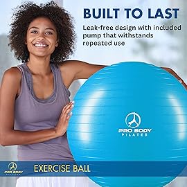 ProBody Pilates Exercise Ball - Multiple Sizes Gym Grade Balance Ball for Fitness, Workout, Pregnancy & Physical Therapy, Stability Yoga Ball Chair (Teal, 55cm)