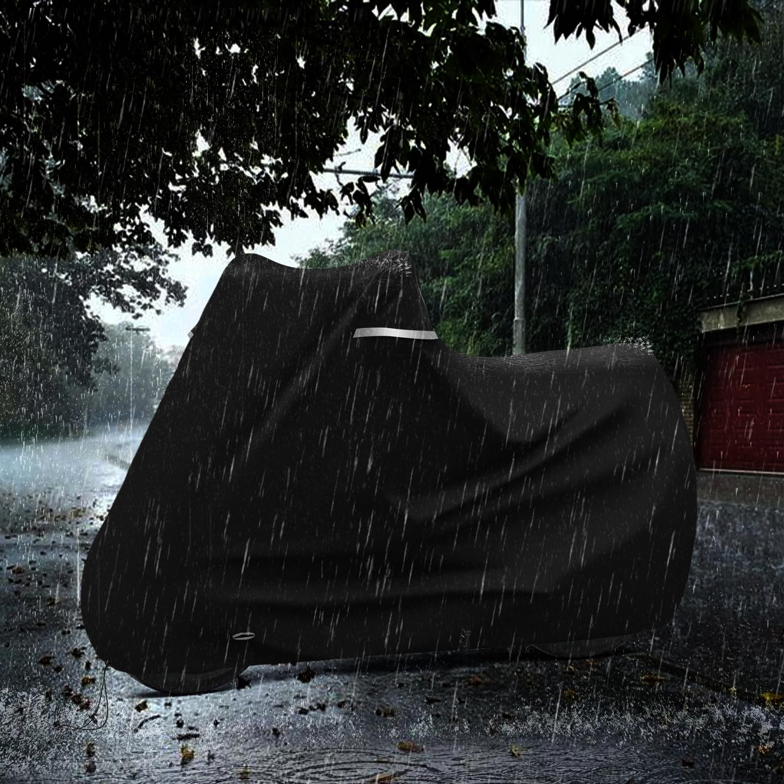 Motorradabdeckung Outdoor für Kawasaki Z650 Z900 Ohne Kofferraum, Schwarz | Wasserdicht wetterfest Motorrad Abdeckplane Abdeckung, 420D Oxford-Stoff Motorrad Abdeckung Plane