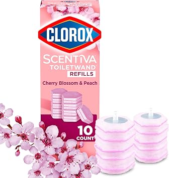 Clorox Scentiva ToiletWand Refills, Cherry Blossom and Peach, 10 Count