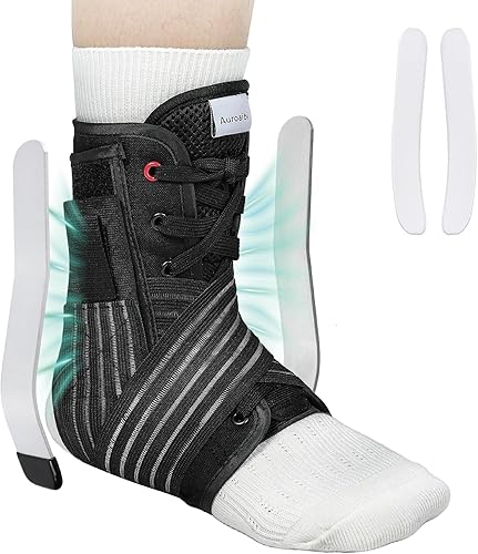 Auroaibi Ankle Brace for Sprained Ankle Lace up Support Brace for Women Men with