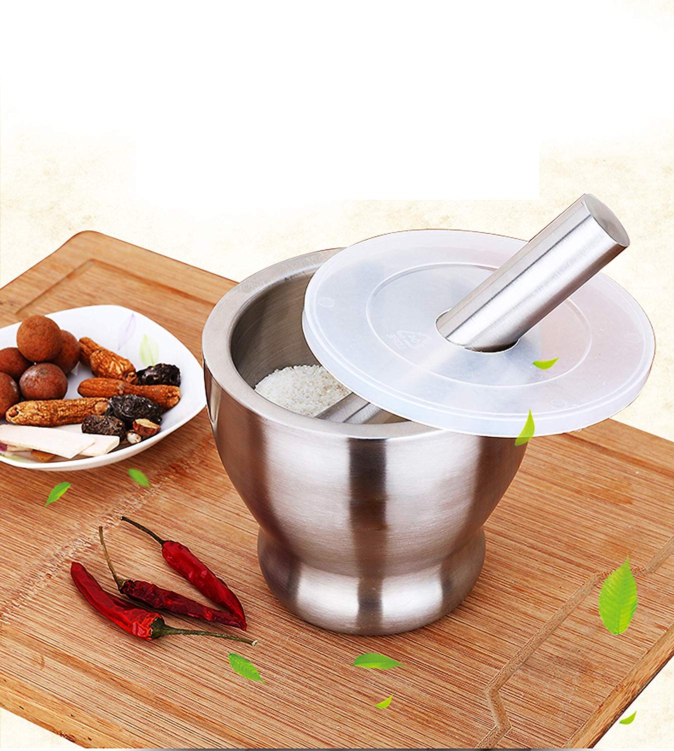 Buy PANTH Stainless Steel Manual Garlic Spice Tamping Rammer Mortar