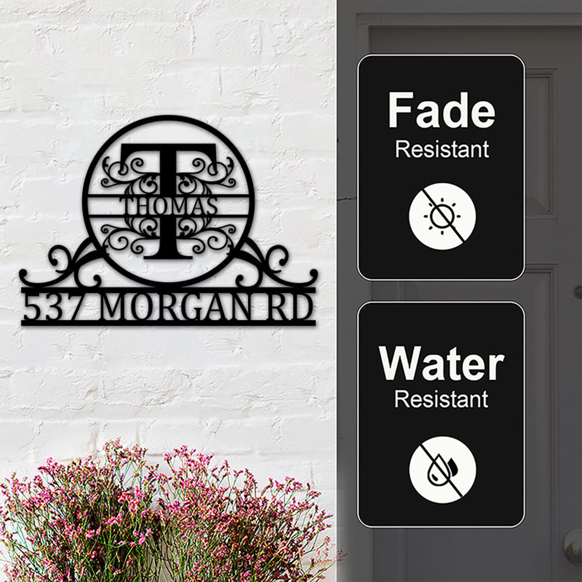 Custom House Number Address Sign – Personalized Metal Plaque For Outdoor Wall, Steel With Multiple Colors & Sizes, Housewarming Gift, Easy To Hang