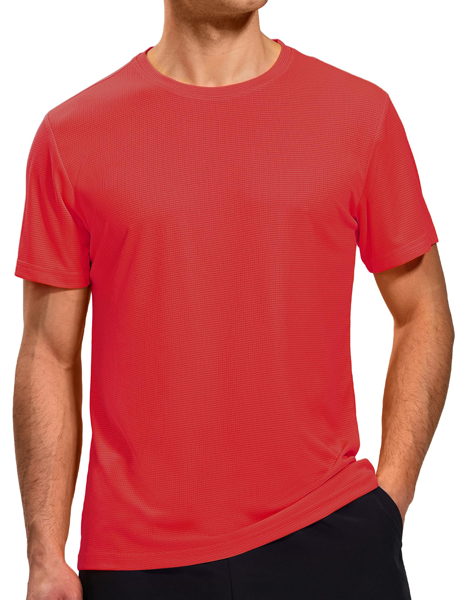 MIER Mens Dry Fit Workout T-Shirts Athletic Running Tshirt Short Sleeve Lightweight Airy Gym Sport Tee Shirt, Crew Neck