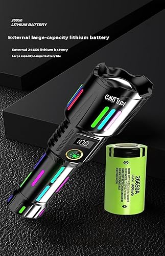 Miniatura 2 de Linternas recargables superbrillantes de 2000000 lúmenes altos, linterna LED táctica impermeable, potente, alimentada por batería, con 5 modos de