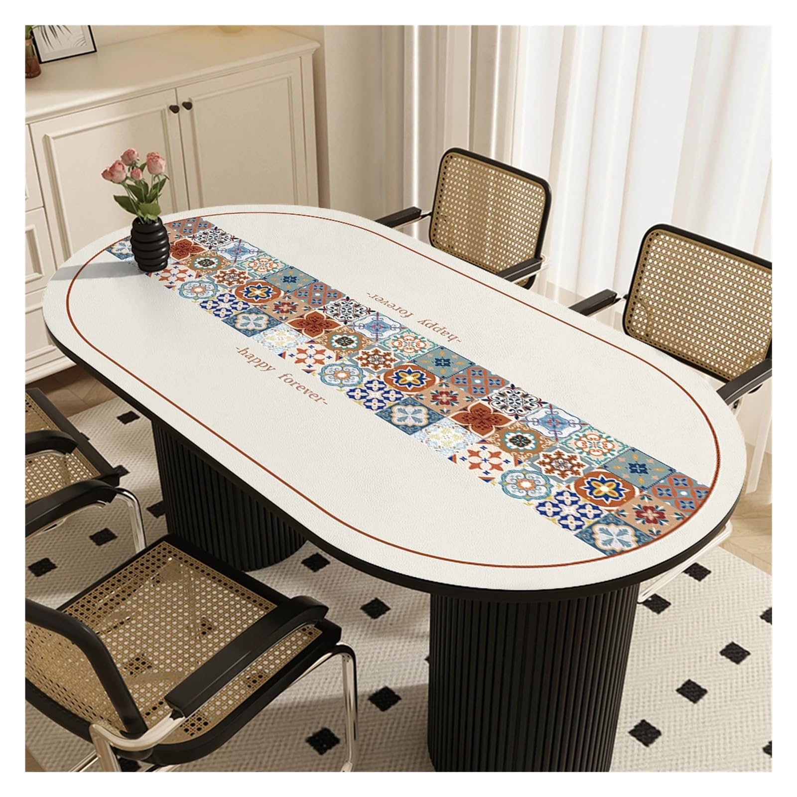 Tappetino Scrivania In Pelle Tovaglietta ovale in pelle semicircolare ad arco, resistente all'olio e impermeabile for sala da pranzo(Color 8,Rectangular 80 * 140cm)