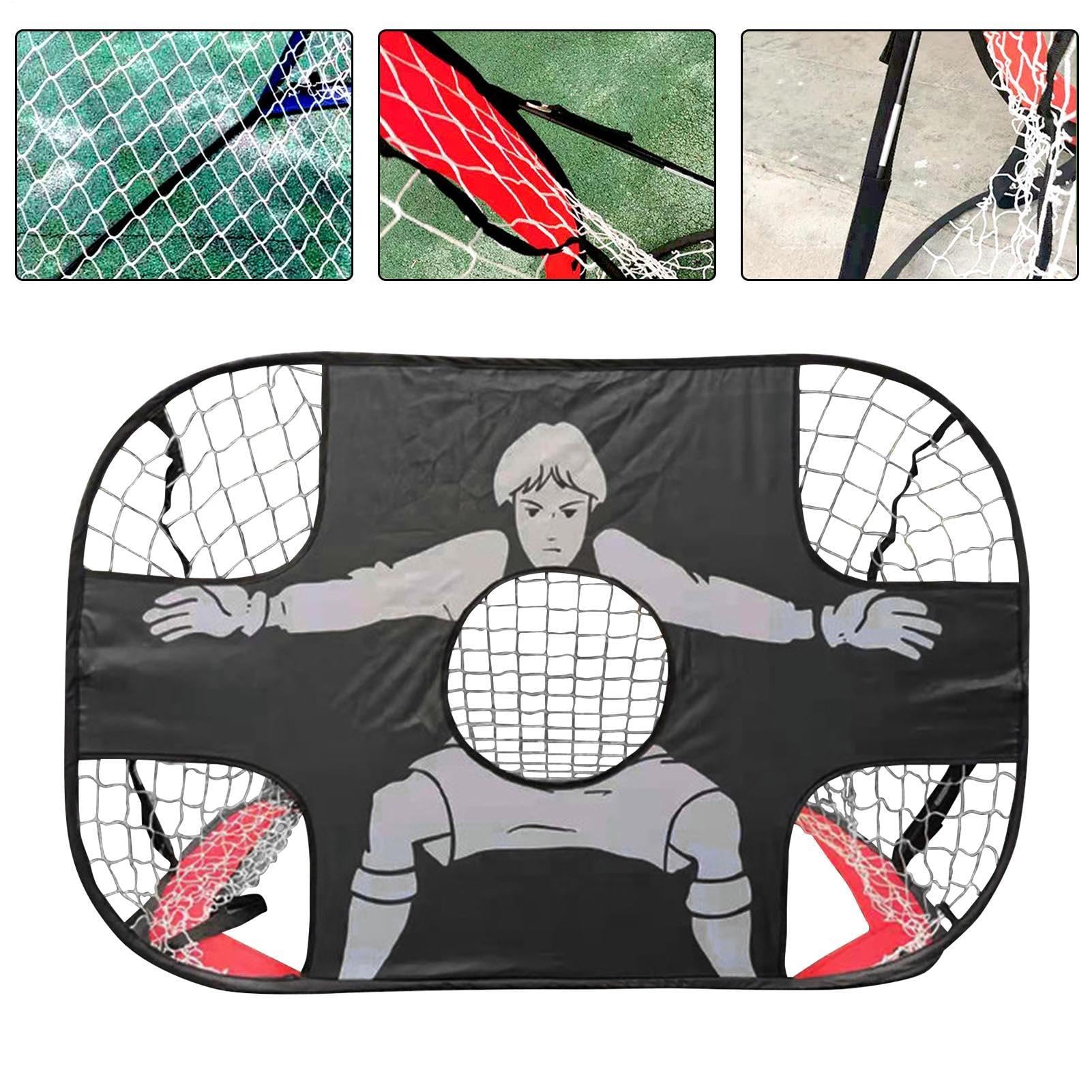 Porta da calcio per bambini, 120 x 80 x 80 cm, porta da calcio pieghevole e pieghevole, porta da calcio in tessuto Oxford impermeabile, set per esercizi da cortile, attrezzatura da tiro, controllo