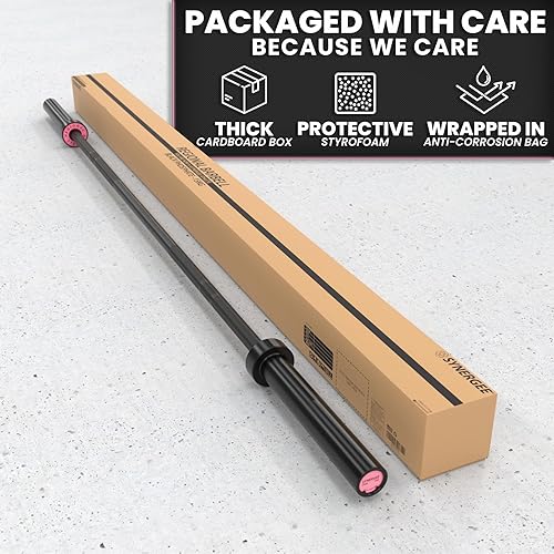 Miniatura 6 de Synergee Regional Olympic 20kg Mens and 15kg Womens Hard Chrome & Black Phosphate Barbells. Rated 1500lbs for Weightlifting and Powerlifting.