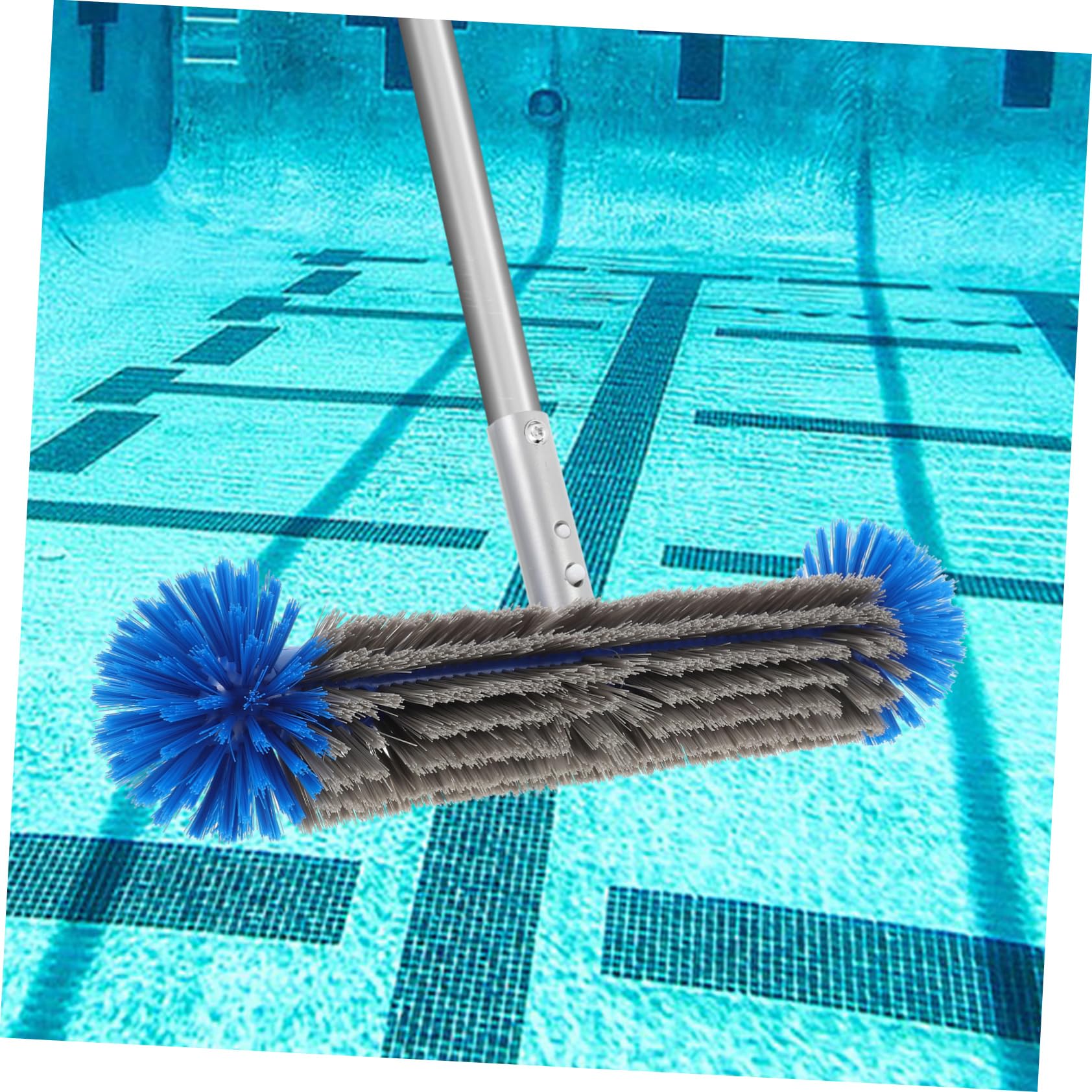 Levemolo Cepillo de Piscina de Alta Resistencia con Cabezal de Cepillo de Aluminio y Mango Ergonómico para Limpieza de Piscinas y Decoracion Verano en Paredes y Pisos
