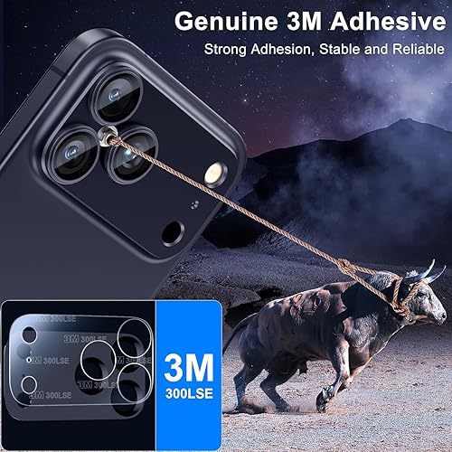 Vista 5 de Esanik - Actualización de 2 paquetes para iPhone 17 Pro Max, protector de lente de cámara, cubierta de pantalla de cámara de vidrio templado