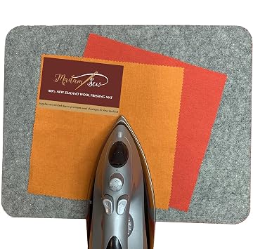 Madam Sew Natural Wool Pressing mat for quilting (17x13.5) 100% Wool Felt Ironing Pad | Wool Ironing Mat for quilters,Crisp Seams on Quilt Blocks,Sewing Projects & Embroidery- ironing mat for sewing