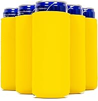Vista 34 de QualityPerfection Fundas delgadas para enfriar latas, cerveza/energía (paquete de 6) para bebidas en blanco, 12 onzas, alta calidad, 0.157 in