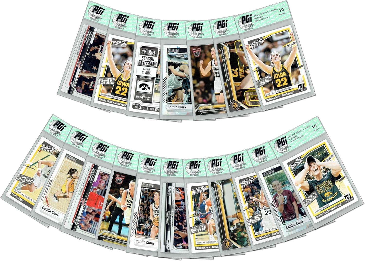 LOADED! PGI 10 Caitlin Clark Box: 4 Rookie and Limited Edition Cards Indiana/Iowa Basketball