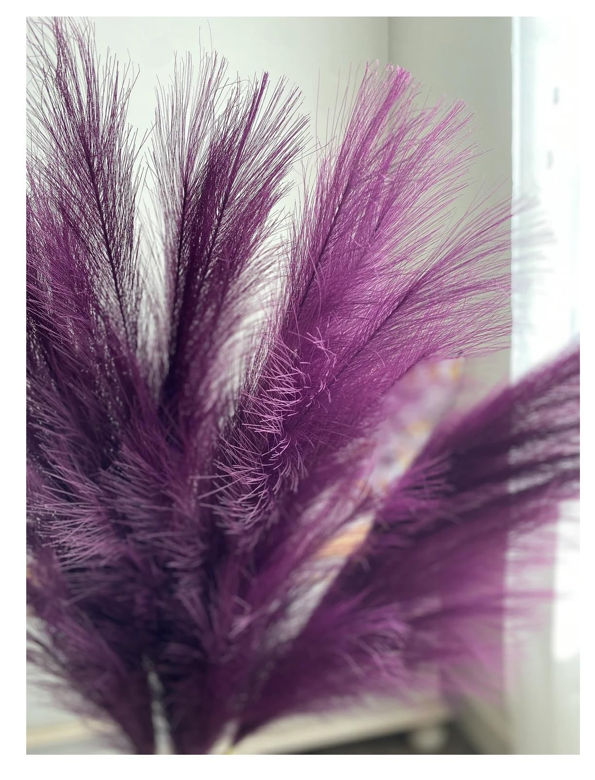 SPHINX Artificial Pampas Grass, Fluffy & Dense Quality, Approx 28 Inches Tall (70cm), Faux Pampas for Vase, Diwali Decoration, Housewarming Gift, Wedding Arches, Home Decor- (3, Mulberry)