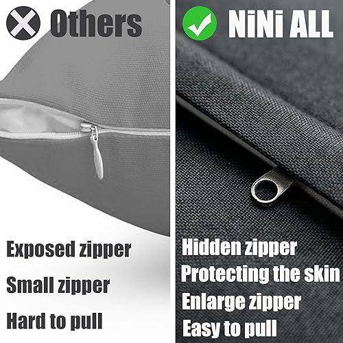 Miniatura 4 de NiNi ALL - Juego de 2 fundas de almohada impermeables para exteriores, decorativas, para casa de campo, jardín, patio, tienda de campaña, sofá, de