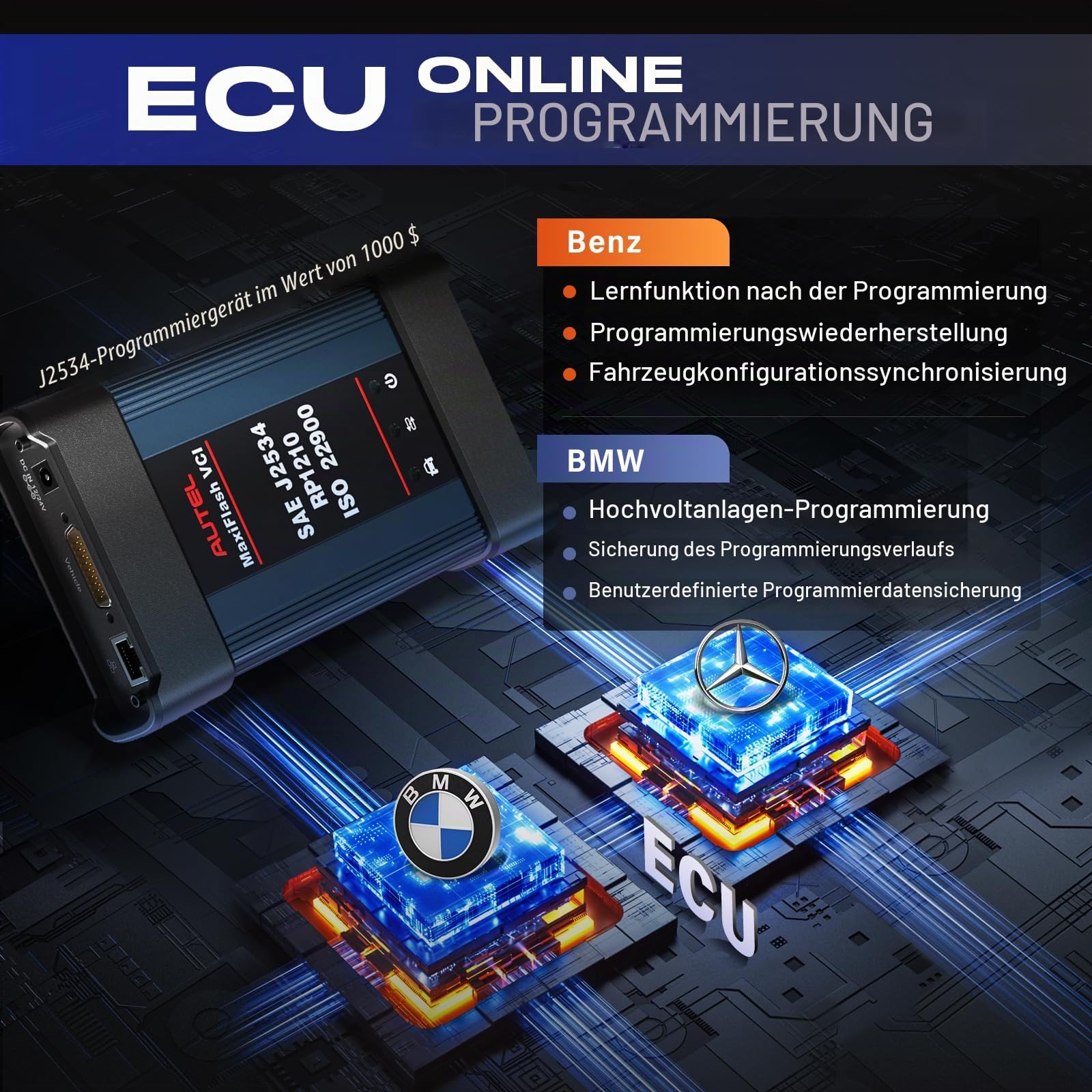 Autel Maxisys Elite II PRO OBD2 Diagnosegerät 2024 Diagnose Scan Tool Upgraded von MK908P/MS908S, J2534 Programmierung & Codierung, 38+ Dienste, All-System-Diagnose, 2 Jahre Update