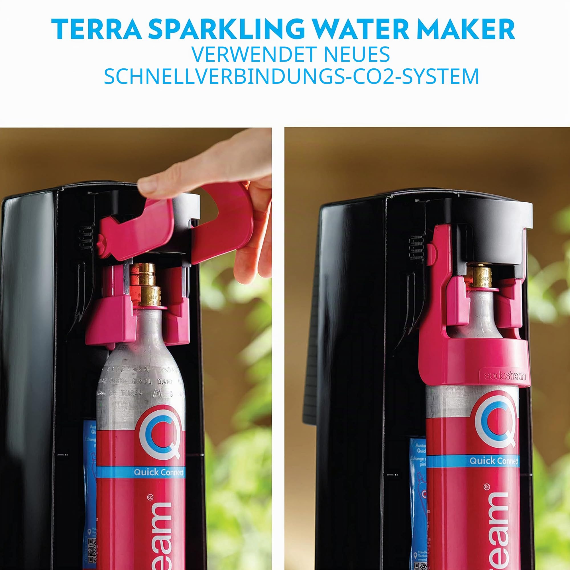 SodaStream Terra Sparkling Water Maker (schwarz) mit CO2- und DWS-Flasche