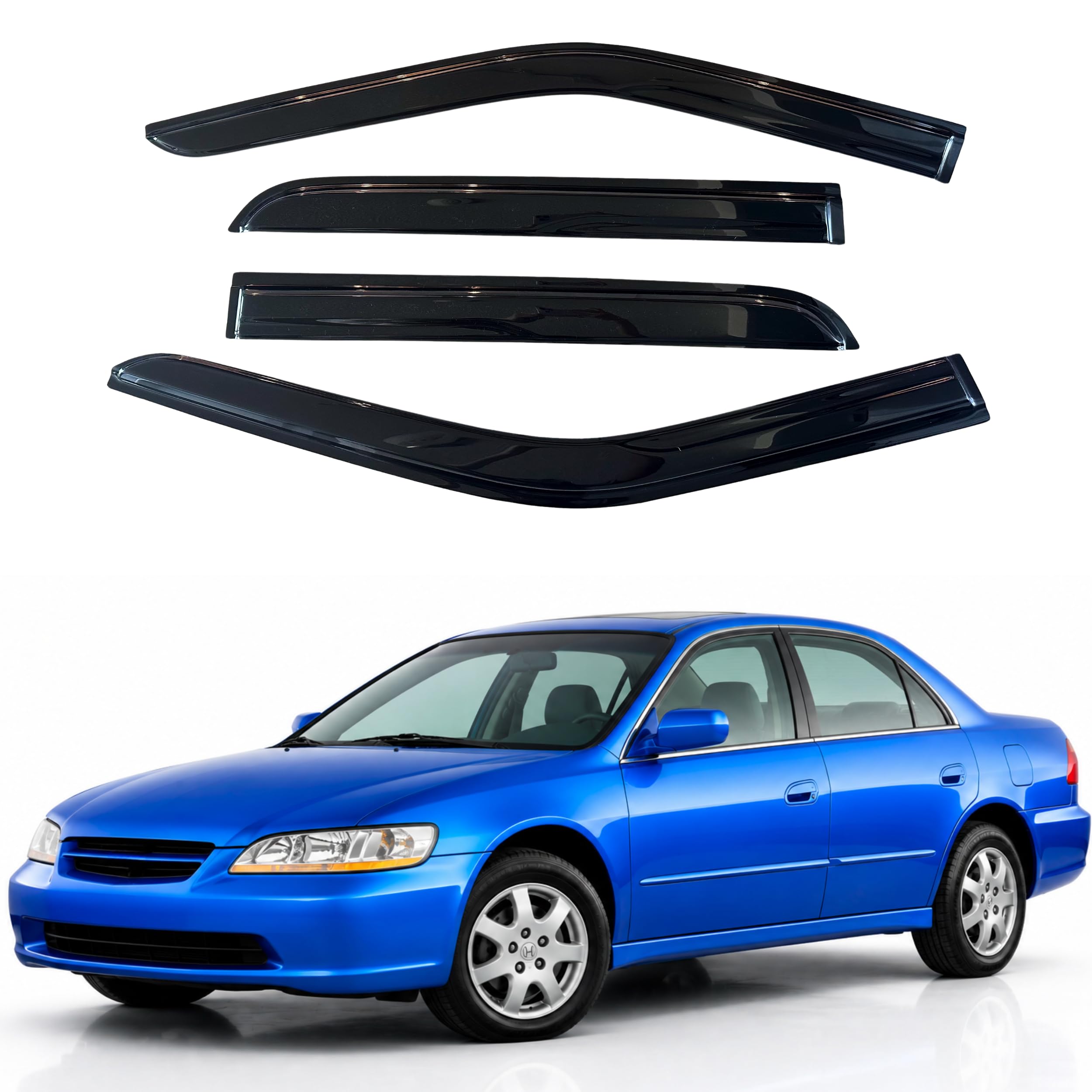 IG Window Visors Fit for 2003-2007 Honda Accord, Out-Channel Rain Guards Vent Wind Deflectors 4PC, Car Accessories for 03-07 Accord (Sedan Only)