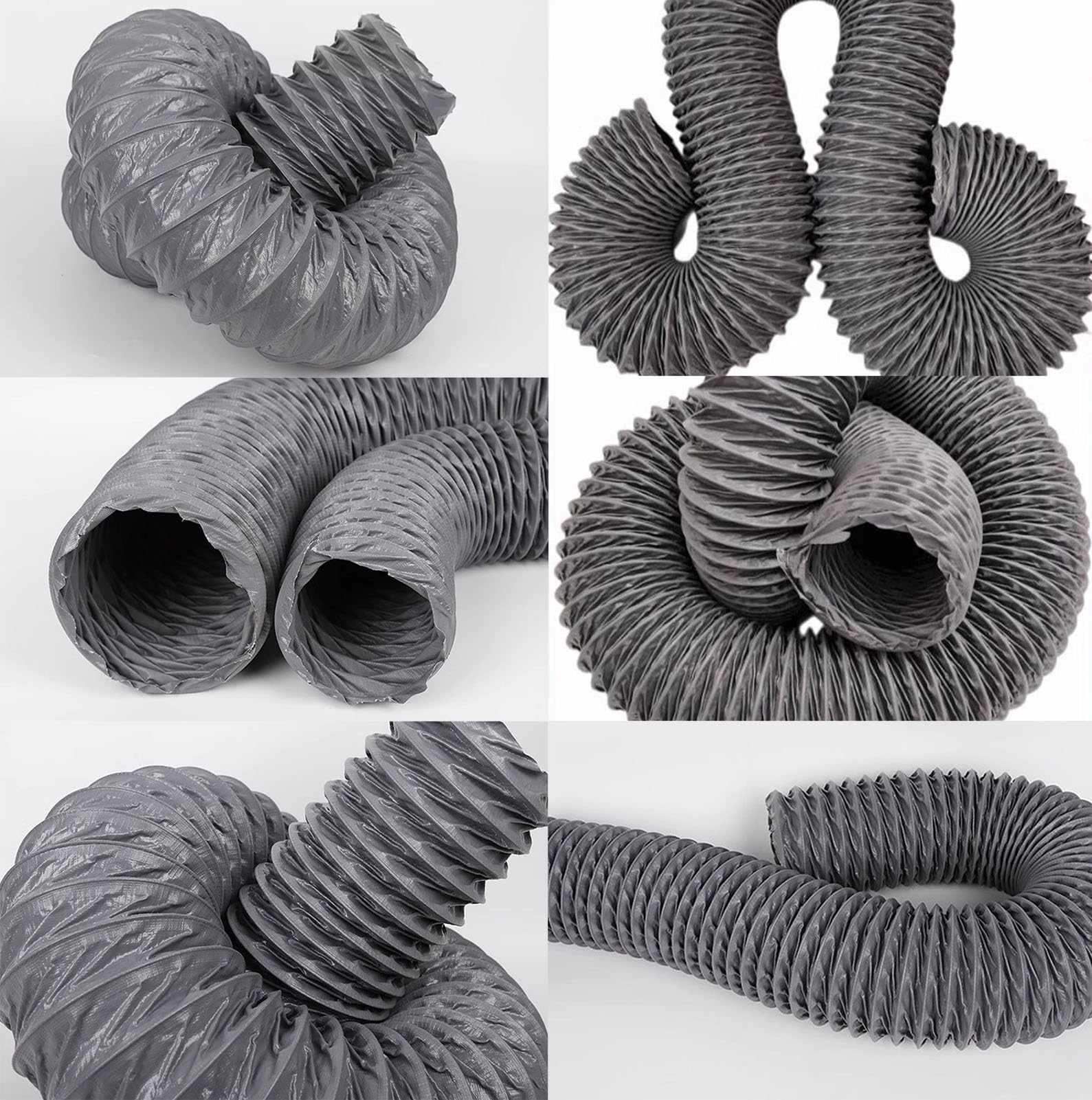 Tubo di Scarico Tubo Flessibile di Ventilazione con Fascette Condotto Flessibile per Asciugatrice e Cappe Aspiranti Kit di Raccordo Flessibile per Asciugatrice(8m(23ft),Dia- 250mm(9.8in))