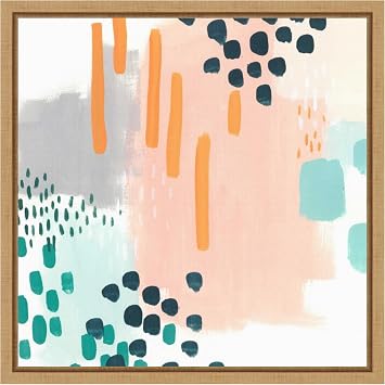 Amanti Art Framed Canvas Wall Art 16x16 Precept VII by June Erica Vess, Framed Wall Art Canvas, Abstract Artwork, Modern Decor, Small Poster Painting for Living Room, Bedroom, Bathroom, Kitchen,