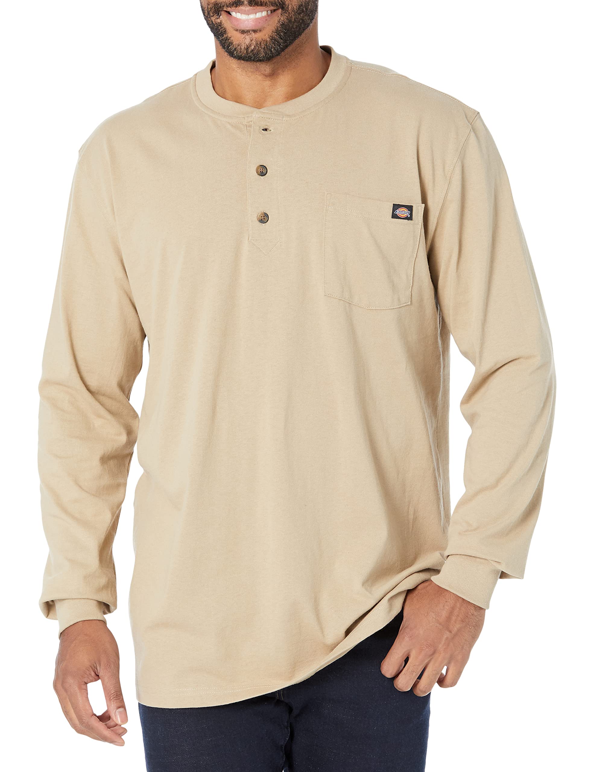 Dickies Long Sleeve Heavyweight Henley Henley de Manga Larga y Peso Pesado Hombre (Pack de 1)
