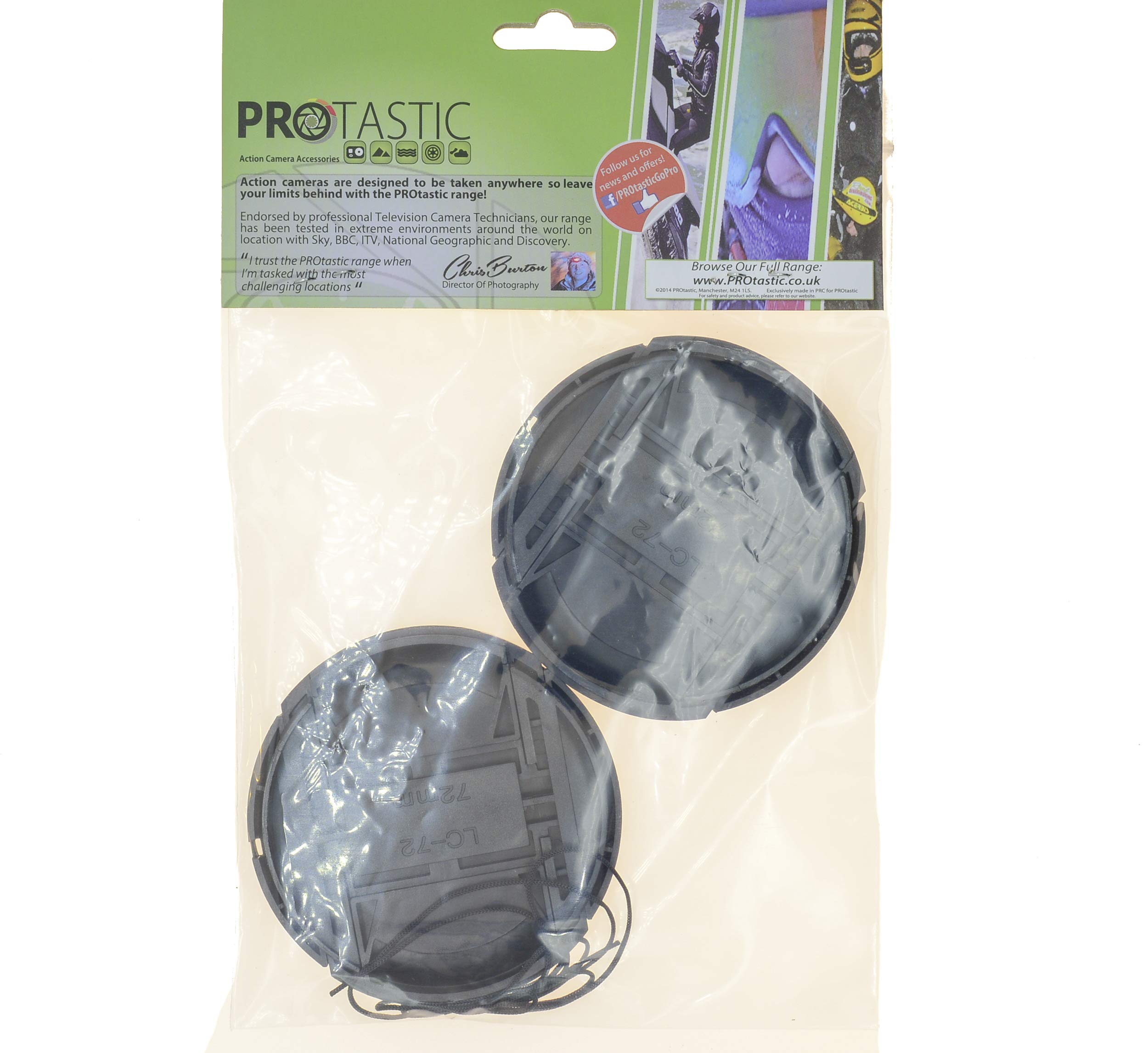 PROtastic® Objektivdeckel 72 Mm (2 Stück) – Federbelasteter Klemmdeckel, Passend Für Nikon, Canon, Pentax Uvm.