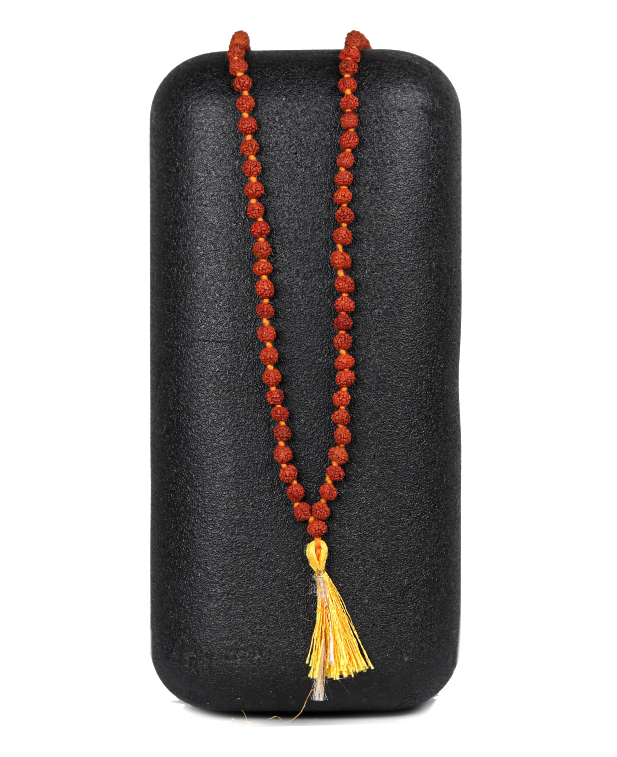 Original 108 Beads Rudraksha Jap Mala | Natural Panchmukhi Rudraksh Mala for Meditation, Japa & Yoga | Handcrafted Hindu Prayer Mala for Men & Women (108 Narrow)