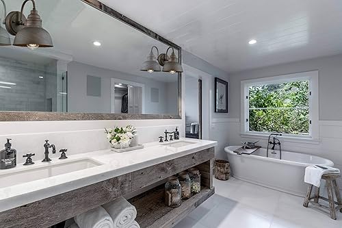 Miniatura 7 de DIRYZON Juego de 2 apliques de pared rústicos con cuello de cisne para dormitorio, baño, cocina, porche, acabado de cobre antiguo