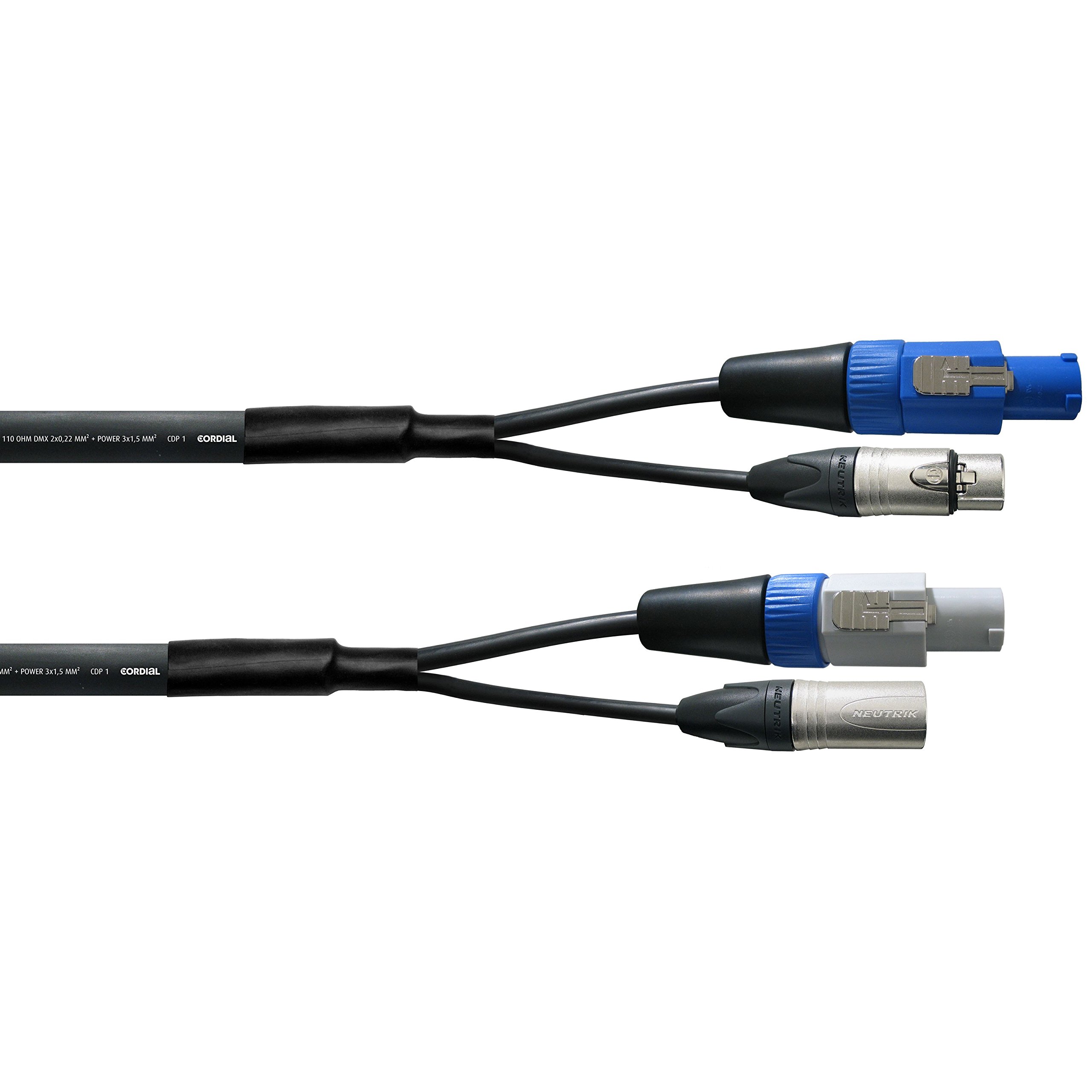 CORDIAL - Câble DMX XLR 3 points + PowerCON 1,5 m