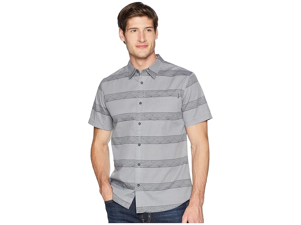 

O'Neill Wagner Short Sleeve Woven Top (Fog) Men's Clothing, Gray