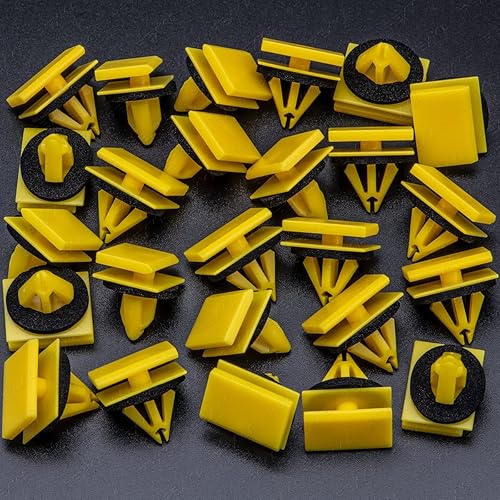 Miniatura 2 de Rexka 25 clips de moldeo de panel basculante de nailon amarillo compatible con GM 5480852 Chevrolet Equinox Pontiac Torrent