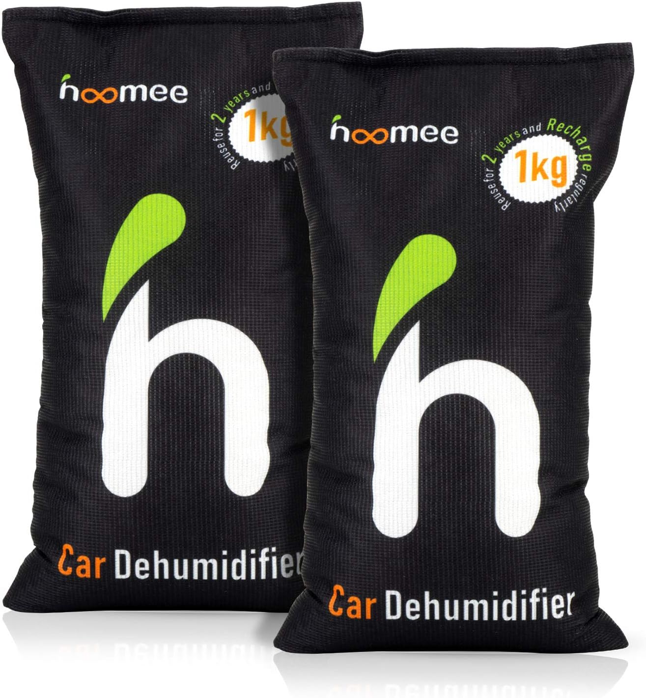 HOOMEESilica Gel Car Dehumidifier + 1 Anti Slip Dashboard Pad - Reusable Moisture Absorber Bag, Automotive Dehumidifier, Keep Windows Fog-Free. (1KG x 2)