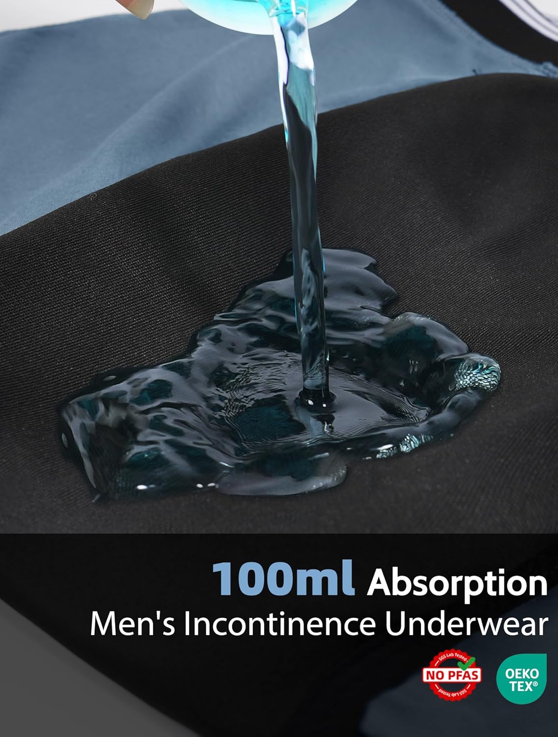 TIICHOO Mens Incontinence Boxer Briefs Washable Soft Leak Proof Underwear for Men Urine Leakage Protection 5 Pack - Image 4