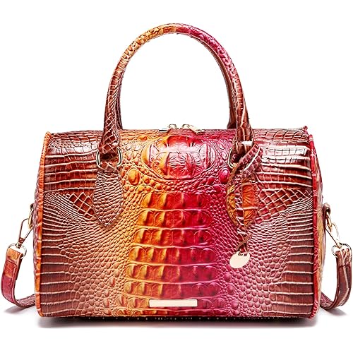 Top-Handle Crocodile Purses For Women Crossbody Leather Bags Trendy Large Capacity Tote with Shoulder Strap