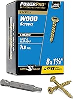 Vista 1 de Power Pro Tornillos de madera para exteriores de alta calidad, tornillos de cubierta multiusos #8 x 1-1/2 pulgadas para proyectos al aire libre