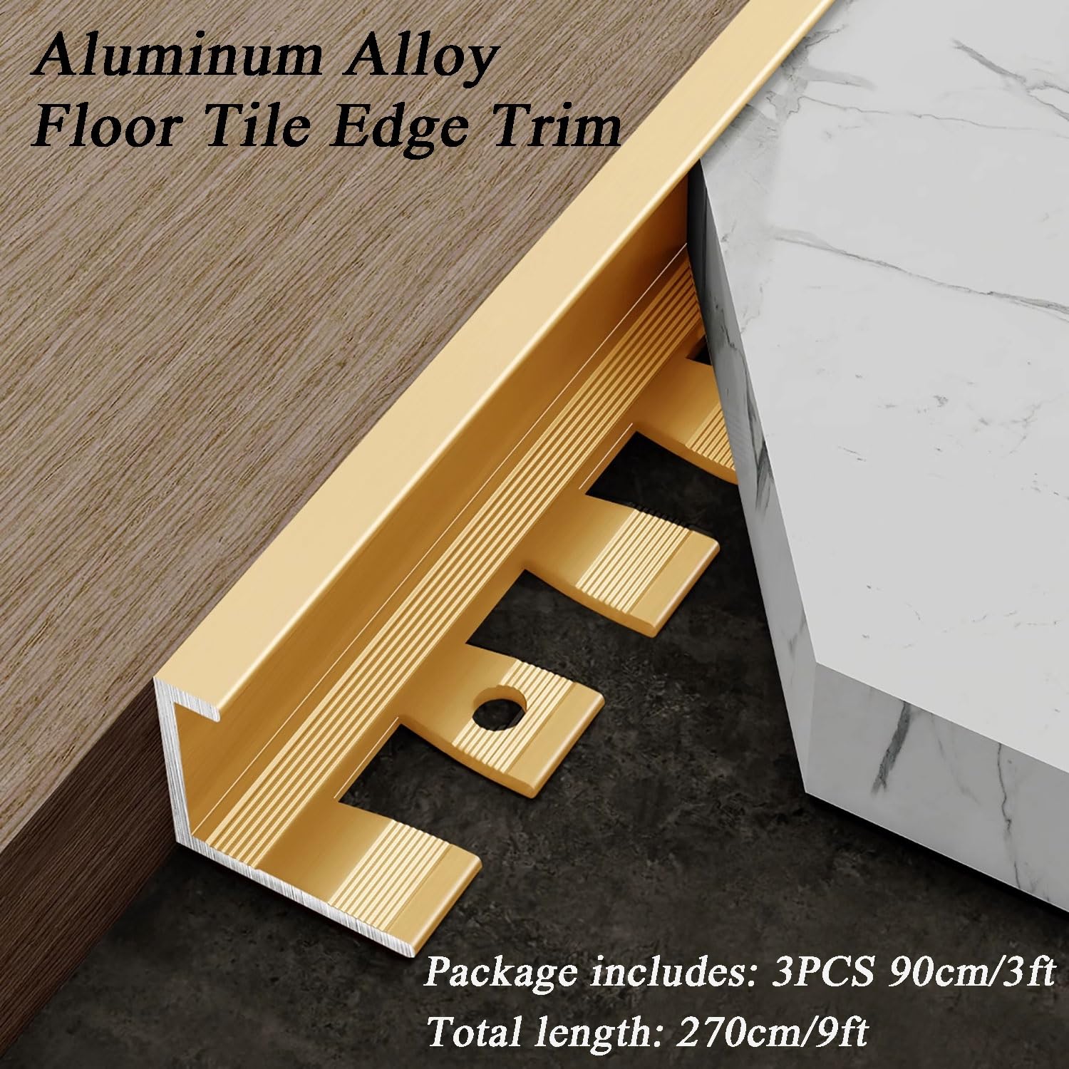 Listwa podłogowa ze stopu aluminium, łatwa w montażu osłona progu drzwi, ochraniacz narożnika ściennego do szafek i ścian, trwały i stylowy design