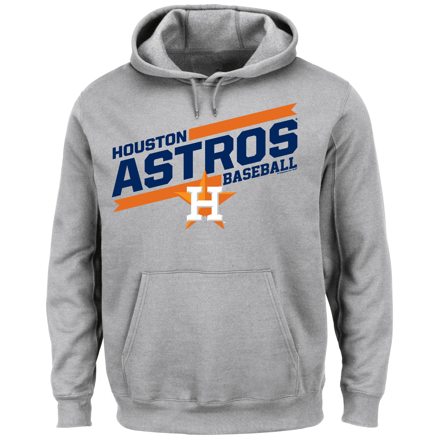 Majestic MLB Men's Back The Field Fleece Hooded Sweater Steel Heather