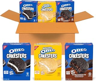 OREO Cakesters Soft Snack Cakes Variety Pack: Original, Double Chocolate & Golden, 15 Packs (5 Per Flavor)