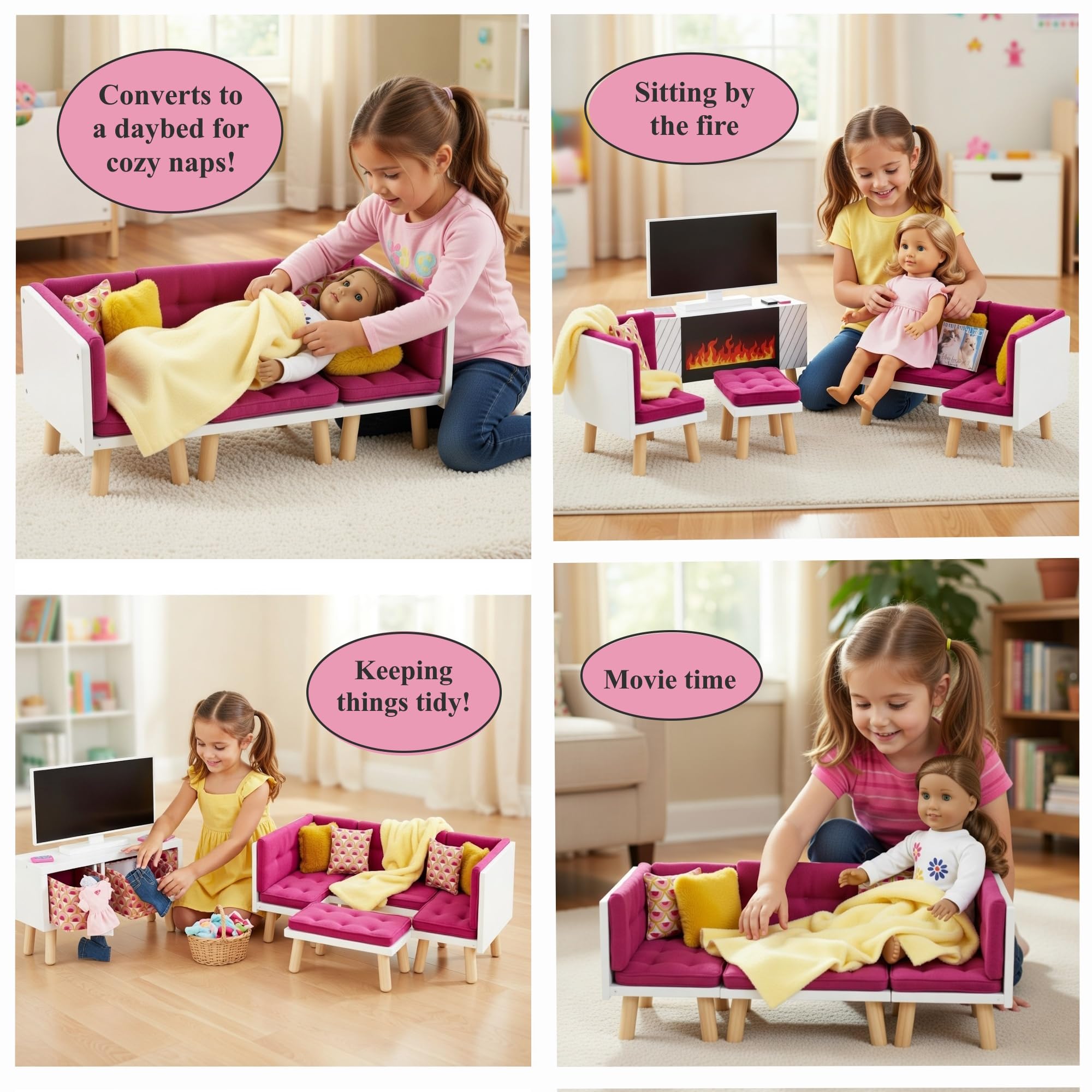 Amazon.com: Emily Rose 18 Inch Doll Living Room Furniture Set - 19