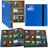 Monster XL Blue Zodiac 12 Pocket Trading Card Album- Binder Holds 480 TCG Cards (4x3) Side-Loading- Anti-Theft Album Pages & Anti-Drop Padded Protection w Elastic Strap - Compatible with Pokémon