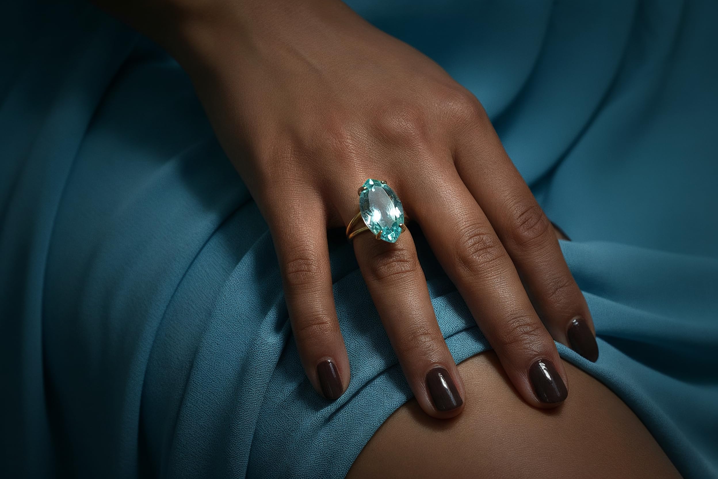 Handwerker Blau Topas Ringe für Frauen - Luxus Geburtsstein Schmuck, Mode Ringe, Alltag Ringe, Aussage Schmuck für Damen - Geschenke für Sie Geburtstag, Verlobung, Graduierung, Muttertag, Weihnachten
