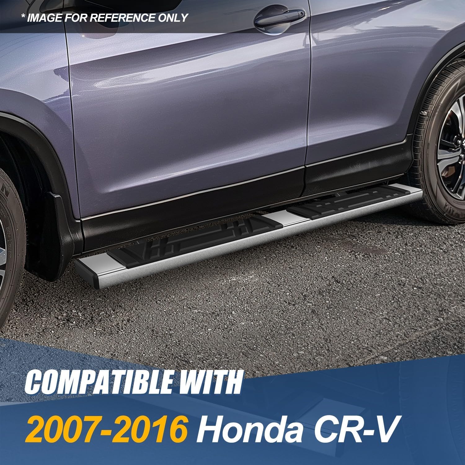 Auto Dynasty Running Boards Compatible with 2007-2016 Honda CR-V, Stainless Steel Side Step Rail Nerf Bars, 6.5" x 69" Step Bars, Polished Chrome