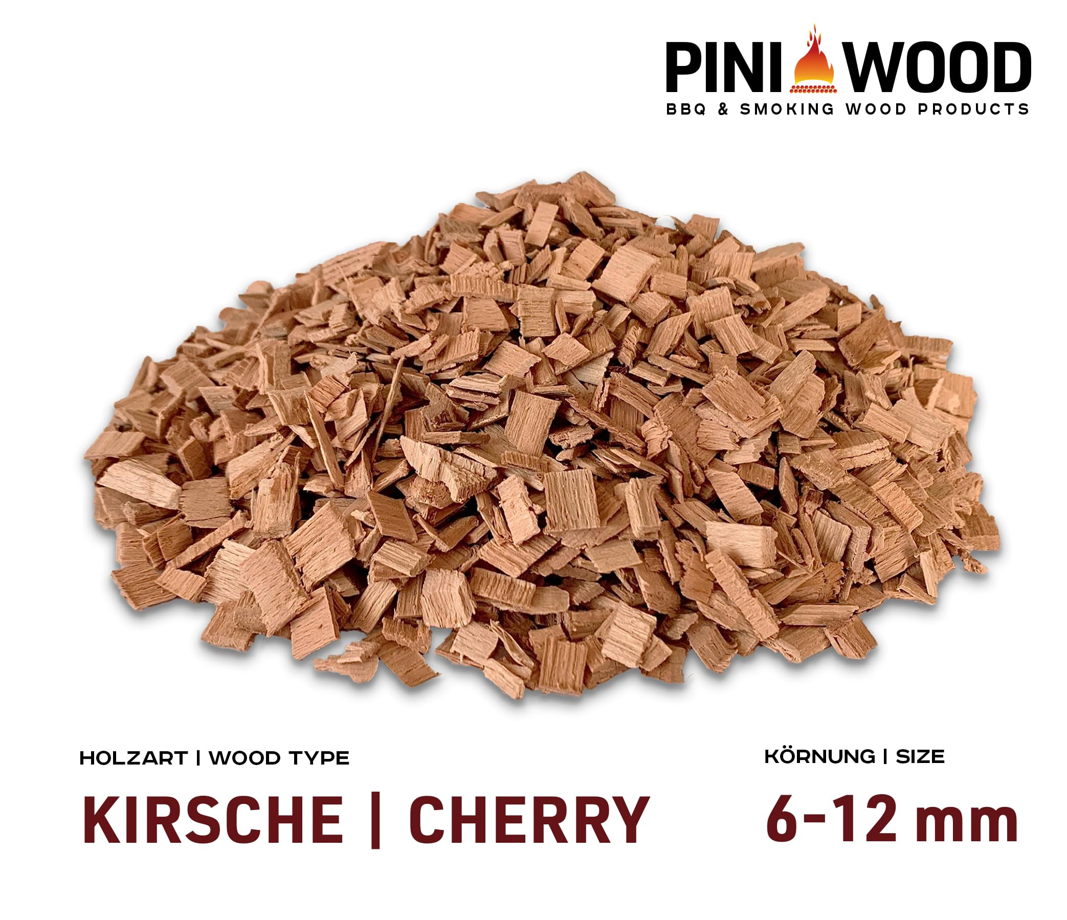 PINI Trucioli per affumicatura ciliegia, 15 kg, 6 – 12 mm