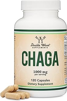 Chaga Mushrooms Capsules 120 Count (1,000mg per Serving) High in Polysaccharides, Beta Glucans, and Terpenoids - Grown and Made in The USA, Vegan Safe, Organic