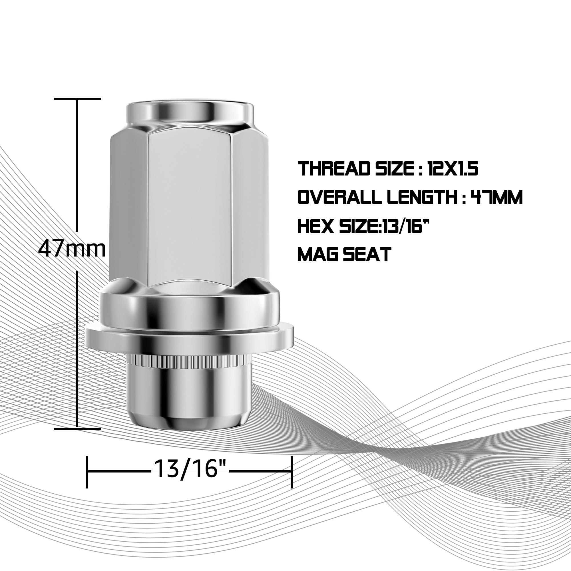 Condition photo showing As Is for 12x1.5 wheel lug nuts, 24pcs m12x1.5 13/16'' (21mm) hex 1.85 inch tall mag washer chrome lug nut for tacoma 4runner fj cruiser gx460 gx470
