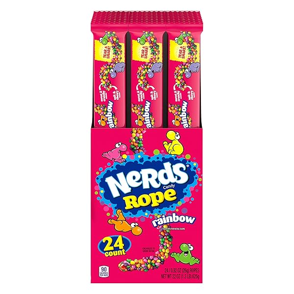 Nerds Rope Candy, Rainbow, 0.92 Ounce (Pack of 24)
