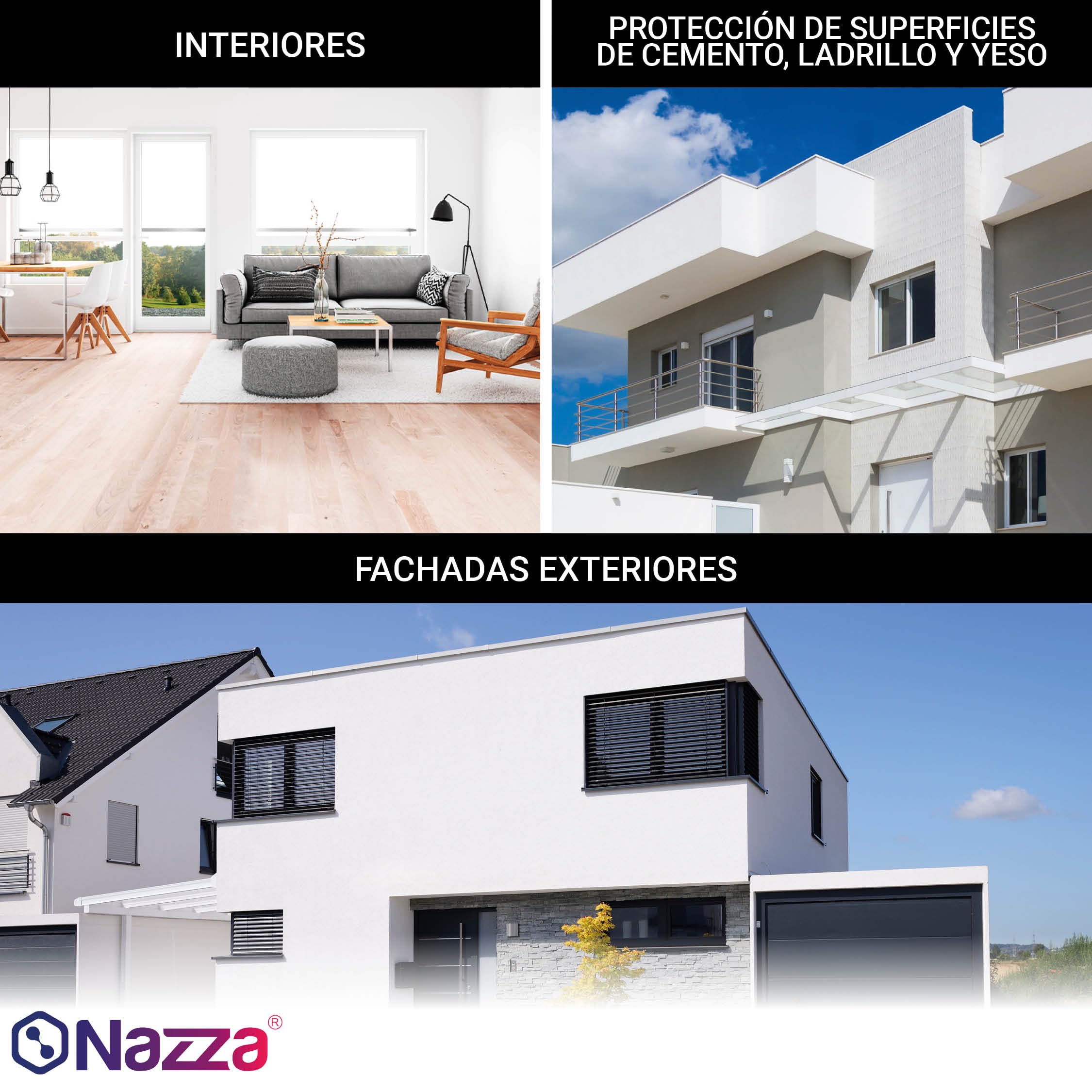Nazza Pintura Blanca Interior y Exterior Expert de Extraordinaria Blancura - Acabado Mate Sedoso - Con Certificado de Reacción al Fuego - Formato 15 litros